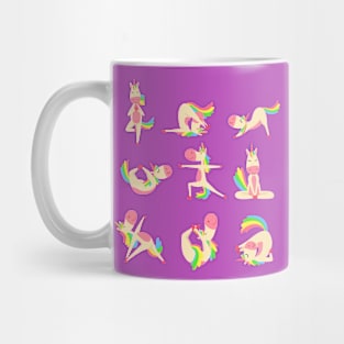 Unicorn Yoga Poses Funny Meditation Yogi Mug